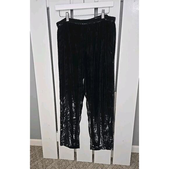 Mes Demoiselles Paris Glad Velvet Silk Blend Trousers Pants Black 40 Shiny Party - Picture 2 of 15